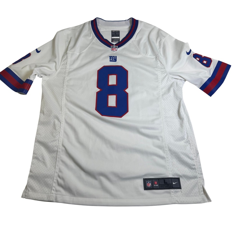 Nike NFL New York Giants Daniel Jones Jersey Mens L White Excellent #8 On Field